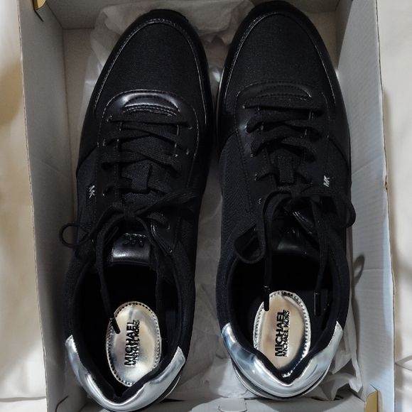 Michael Kors Shoes - Michael Kors  Women's Black Sneakers with Silver Accents